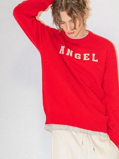 Editor's NotesGENERAL IDEA's pullover has a vintage mood with angel lettering appliqué. It has a soft texture and semi cropped length. - Cropped length- Angel logo applique- Ribbed neckline, hem and cuffMeasurements (in.)S/M/L- Shoulder: 17.72 in. / 19.29 in. / 20.87 in.- Chest: 18.90 in. / 20.47 in. / 22.05 in.- Hem: 14.57 in. / 16.14 in. / 17.72 in.- Sleeve Length: 23.43 in. / 23.82 in. / 24.21 in.- Sleeve Width: 6.69 in. / 7.28 in. / 7.87 in.- Length: 20.87 in. / 23.23 in. / 27.56 i Oversized Winter Sweater With Embroidered Logo, Winter Sweater With Letter Embroidery, Oversized Winter Sweater With Letter Embroidery, Vintage Winter Sweatshirt With Embroidered Text, Vintage Embroidered Text Sweatshirt For Winter, Winter Crew Neck Sweater With Letter Embroidery, Winter Sweater With Embroidered Logo And Relaxed Fit, Oversized Winter Sweater With Embroidered Text, Angel Logo