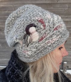 Hand knitted beanie hat with embroidery bird,winter accessories,bohemian clothing,lovely Valentines Day gift for her,gray and pink. Size: 56-58 cm/ 22-22,8 inches Please note that colors and embroidery of the product may vary a little one monitor to another. Embroidery Bird, Knitted Beanie Hat, Bohemian Clothing, Bohemian Accessories, Knitted Beanie, Valentines Day Gifts For Her, Knit Beanie Hat, Bohemian Clothes, Winter Accessories