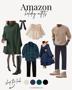 an assortment of clothing and accessories for the holiday season