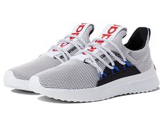 adidas Running Lite Racer Adapt 5.0 - Men's Shoes : White/Black/Vivid Red : Slip into the adidas Running Lite Racer Adapt 5.0 sneakers with ease while you run out the door for a day of play. Slip on style. Round toe silhouette. Cloudfoam cushioning offers lasting comfort. Pull tabs in front and back for easy on and off access. Branding on vamp and heel. Textile upper, lining and insole. Synthetic outsole. Imported. Measurements: Weight: 11 oz Product measurements were taken using size 9.5, width Adidas Athletic Shoes, Mens Adidas, Adidas Running, Shoes White, Adidas Men, White Black, Men's Shoes, White And Black, Shoes Sneakers