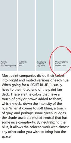 an article about the different shades of paint in this page, and what they mean to be