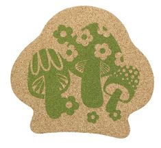 a green and beige door mat with an elephant on it