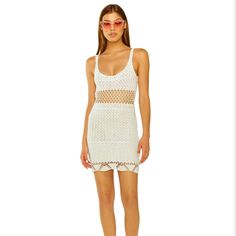 Nwot-Lisa Maree “The Left Turn” Mini Crochet Dress-Xs-White Brand New, Never Worn. The Left Turn Crochet Mini Dress By Lisa Maree Features An Under Bust Mesh Panel, Scalloped Edge Hem As Well As A Low Scooped Back, Perfect For The Beach To The Bar. Composition: 100% Cotton Xs *Only* The Item Listed In The Description Is For Sale. Any Other Items In Pictures Are Styling Suggestion- But Yes!!! They Are Also For Sale!! Purchase Individually Or I Will Bundle & Discount All Items To Complete Your Loo Fitted White Beachwear Dress, White Mini Crochet Dress For Vacation, White Lace Mini Dress For Beach, White Mini Crochet Dress For Summer, White Crochet Mini Dress For Summer, White Crochet Dress For Beach Party, Fitted Beachwear Mini Dress For Brunch, White Crochet Mini Dress For Vacation, Fitted Crochet Beach Dress For Spring