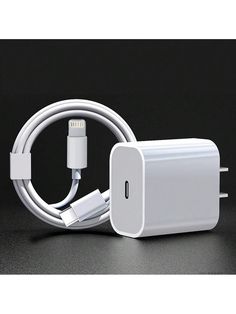 the charger is plugged in to an apple power adapter for charging devices