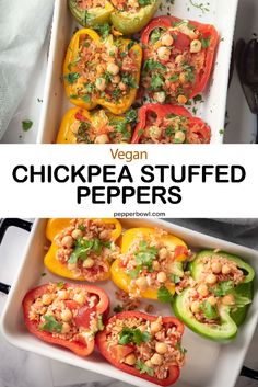 stuffed bell peppers with chickpea in the middle