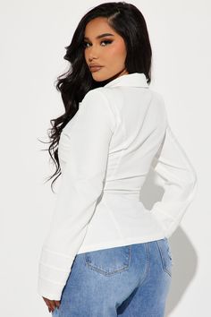 Available In White And Black. Long Sleeve Shirt Button Down Collar Non Stretch Shell: 95% Polyester 5% Spandex Imported | Little Details Padded Shoulder Shirt in White size Small by Fashion Nova Black Long Sleeve Shirt, Promotional Events, Shoulder Shirts, Shirts Blouses, Shirt Button, Button Down Collar, White Fashion, Black Long Sleeve, Long Sleeve Shirt