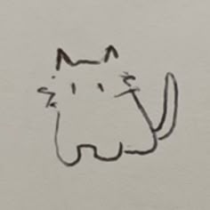 a drawing of a cat with its eyes closed