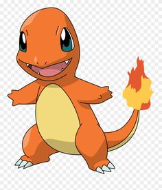 a cartoon pokemon character holding a flame in his hand