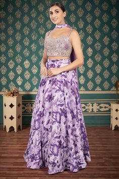 Inspire awe and radiate confidence with our Party Wear Lehenga D-347. Adorned with exquisite mirror embroidery on the blouse and a stunning printed lehenga, this ensemble will make you feel like a true fashionista. Embrace your unique style and stand out from the crowd at any event. Brocade Lehenga, Printed Lehenga, Floral Lehenga, Mirror Embroidery, Radiate Confidence, Party Wear Lehenga, Lehenga Choli, Green And Brown, Perfect Wedding