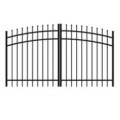 a black iron fence on a white background