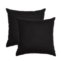 two black pillows sitting next to each other