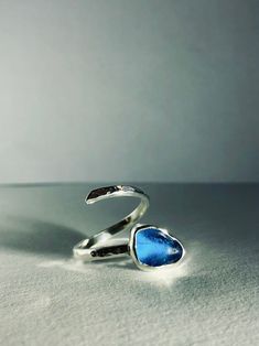 Adjustable Sea Glass Ring, Sea Glass Jewellery, Silver Ring, Ocean Inspired Jewellery, for Her. Please Read Description - Etsy Ocean Inspired Jewelry, Sea Glass Ring, Glass Jewellery, Glass Ring, Jewellery Silver, Ocean Inspired, Glass Rings, Sea Glass Jewelry, Ocean Inspiration