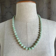 "Style: Estate Burmese jade round bead necklace, natural color fei cui, with a matching silver clasp. 51 beads Material: Natural Jadeite, jadeite, vintage, Burmese jade, green, silver clasp Method: fine polished Type: Necklace, bead necklace Size: bead size 10mm, length 23\"	is_active	18274967	Apparel & Accessories > Jewelry > Necklaces	https://www.etsy.com/listing/1210220591/estate-sale-jade-necklace-plain-round	weddings > jewelry > necklaces	https://i.etsystatic.com/18274967/r/ Chinese Jade Necklace, Beaded Necklace Outfit, Rare Necklace, Jade Bead Necklace, Burmese Jade, Round Bead Necklace, Necklace Bead, Jade Necklace, Jade Bracelet