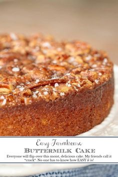 a close up of a cake on a plate