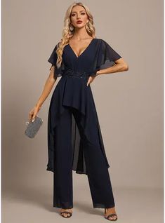 JJ's House Pleated Sequins Appliques Lace Chiffon V-Neck Fall Spring Jumpsuit/Pantsuit General Plus Jumpsuit/Pantsuit Size Chart No Leg Slit Scoop Back Zip Simple Elegant Black Tie Other Colors Height:5.8ft（176cm） Bust:32in（82cm）Waist:24in（61cm）Hips:35in（89cm） No Fl. #JJ's House #Pleated #Sequins #AppliquesLace #Chiffon #VNeck #Fall #Spring #JumpsuitPantsuit #General #Plus #JumpsuitPantsuitSizeChart #NoLegSlit #Scoop #BackZip #Simple #Elegant #BlackTie #OtherColors #No #Fl Spring Jumpsuit, Spring Jumpsuits, Solid Color Jumpsuits, Sequin Appliques, Chiffon Evening Dresses, Summer Wedding Dress, Lace Evening Dresses, Jumpsuit With Sleeves, House Dress