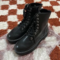 Worn Once. No Rips Or Signs Of Wear. Looks Brand New. No Box. H&m Casual Boots For Fall, Casual Winter Boots By H&m, H&m Casual Winter Boots, H&m Casual Fall Boots, Casual H&m Boots For Fall, Casual H&m Winter Boots, H&m Trendy Round Toe Boots, Trendy H&m Boots With Round Toe, Trendy H&m Round Toe Boots