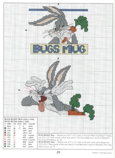 a cross stitch pattern with the words bugs me on it