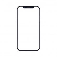 the back side of an iphone with a black frame on it, against a white background