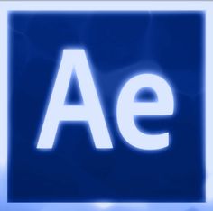 a blue square with the word ae on it