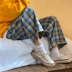 Classic plaid. Comfy fit. Get a full range of motion in our cute plaid pants—impossible with wearing jeans. If you like loose fit, make sure to size up! Retro Summer Outfits, Plaid Pants Women, Hip Hop Trousers, Hip Hop Pants, Checkered Pants, Summer Plaid, Plaid Pajama Pants, Aesthetic Shop, Straight Trousers