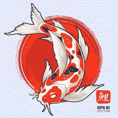 arte de vector de pez koi Koi Tattoo Design, See Tattoo, Koi Tattoo, Japanese Fish, Koi Fish Tattoo