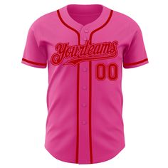 a pink baseball jersey with the word yountteams on it in red lettering