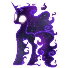 an image of a purple unicorn with swirls on it's head and eyes