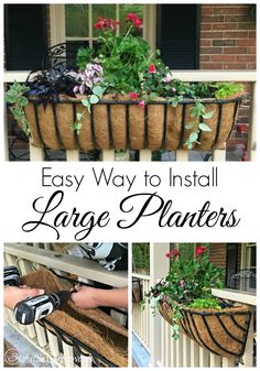 an easy way to install large planters