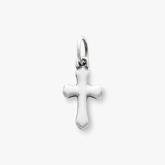 Flared Cross Charm in Sterling Silver | James Avery Tarnish Resistant Sterling Silver Cross Jewelry, Classic Sterling Silver Cross Charm, Silver Crucifix Jewelry For Everyday Wear, Everyday Silver Crucifix Jewelry, Elegant Sterling Silver Crucifix Charms, Elegant Sterling Silver Crucifix Jewelry And Charms, Elegant Sterling Silver Crucifix Jewelry, Silver Cross Jewelry With Charms, Silver Tarnish-resistant Round Pendant Charm