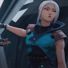 an image of a female character from the video game overwatch holding her arm out