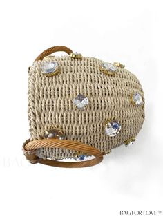 BagForLove - Rhinestone-Embellished Small Straw Bag: Elegant Travel Purse with Bucket Design Product Description Color Beige Type Straw Bag Bag Size Mini Pattern Type Plain Material Straw Size Chart INCH CM Bag Length Bag Width Bag Height Handle Height 5.1 inch 5.1 inch 7.1 inch 3.9 inch Bag Length Bag Width Bag Height Handle Height 13 cm 13 cm 18 cm 10 cm Details Pictures Similar Products h2 { text-align: center; } /* æ¢è¡ */ li{ white-space: normal; word-break: break-all; word-wrap: break-wo Summer Embellished Beige Bags, Summer Beige Embellished Shoulder Bag, Beach Embellished Rectangular Shoulder Bag, Embellished Rectangular Shoulder Bag For Beach, Beach Rectangular Embellished Shoulder Bag, Rectangular Embellished Beach Shoulder Bag, Elegant Embellished Beach Bag, Elegant Embellished Beach Bags, Straw Bucket Bag