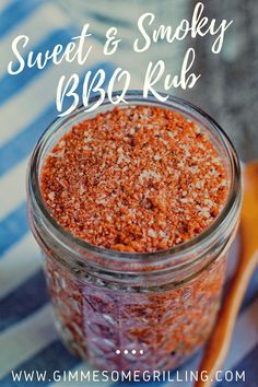 sweet and smokey bbq rub in a mason jar