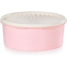 a pink bowl with white lid on a white background