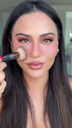 Makeup Blush Looks, Blushy Cheeks Makeup, Makeup For Chubby Face, Where To Apply Blush, Blush Placement, Applying Blush, Christen Dominique, How To Wear Makeup, Cheek Makeup