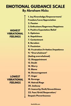 Click here to learn how to use the Emotional Guidance Scale by Abraham Hicks to manifest with ease and manage your emotions to feel better. Use this to tap into the power of the Law of Attraction and call everything in your vortex into your reality. Raise your vibration and frequency to manifest a life beyond your wildest dreams! #abrahamhicks #lawofattraction #manifestation #loa Emotional Attraction, Abraham Hicks Vortex, Manage Your Emotions, Counseling Techniques, Spiritual Ascension, Manifestation Tips, Manifestation Meditation, Freedom Love