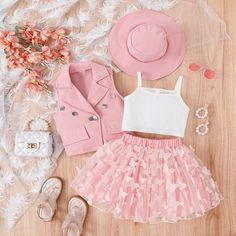 Clothes Size 10-12 Kids, Cute Outfits For Seven Year Olds, Cute Outfits For 10 Years Girl, Cute Outfits For Girls 9-10 Kids Clothes, Kids Clothes Girls 7-8, Crop Tops For Kids, Butterfly Skirt, Sleeveless Suit, Old Outfits