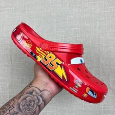 Lightning Mcqueen Crocs Men 13. Brand New In Packaging 100% Authentic. Fast Shipping All Sales Final Lightning Mcqueen Crocs, Crocs Literide, Black Shoes Sneakers, Crocs Women, Yellow Sneakers, Mens Clogs, Crocs Men, White Shoes Sneakers, Black And White Shoes