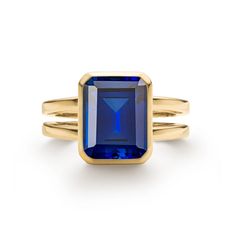 Warren Vertical Sapphire Ring in 14k Gold (September) Sapphire Birthstone Ring, Sapphire Birthstone, September Birthday, Heritage Fashion, Large Ring, Split Shank, 14k White Gold Ring, Ring Sizer, Emerald Ring