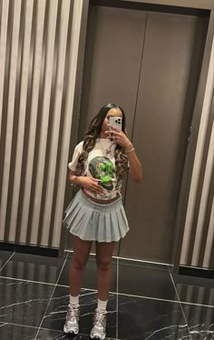 Christanzerotre Shoes Outfits, Basic Outfits Baddie, Cute Skirt Birthday Outfits, New Balance Outfit Black Women Skirt, Cute Fly Outfits, Grey Graphic Tee Outfit Black Women, Summer Outfits With Sneakers Black Women, 15 Birthday Outfit Ideas Casual, Skirt Outfits With Heels