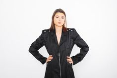 "Black Maxi Coat, Women Warm Coat, Steampunk Trench Coat ♛ All of Rosche's pieces are created with the sole purpose that YOU feel beautiful! Enjoy unique details in combination with high-quality materials every day and make a statement every place you go! ♛ Extravagant and casual at the same time. Comfortable and stylish. The floor length makes it look different and unique. Avant garde piece. Wear it both: with your sneakers or high heels. Long zipper closure. ♛ Perfect for every occasion! ♛ Cus Gothic Style Hooded Outerwear, Black Long Coat With Adjustable Hood, Steampunk Coats & Jackets, Cyberpunk Jacket, Wiccan Clothing, Steampunk Coat, Avant-garde Black Hooded Outerwear, Black Kaftan, Black Long-sleeved Raincoat With Drawstring Hood