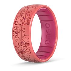 Welcome new beginnings this spring with elegant cherry blossoms. These flowers may be fleeting, but you can wear them forever with this intricately etched DualTone ring. | Enso Rings Etched Silicone Ring | Cherry Blossoms - Pink Diamond/Pink Tourmaline | Size 5 Enso Rings Women, Enso Rings, Cherry Blossom Ring, Triangle Ring, Silicone Ring, Silicone Rings, Jewelry Style, Pink Ring, Surfer Girl