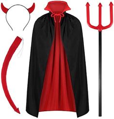 an image of a costume with horns and devil's head on the side,