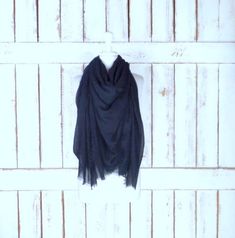 "Handmade large black gauzy crinkled cotton blend wrap shawl scarf/oversized lightweight black scarf/unisex raw hem fringe scarf Measurements... -length: 76\" -width: 56\" Features... -lightweight gauzy cotton/poly blend -raw fringe edges -oversized design perfect for use as a shawl, scarf or cover up -the perfect layering piece -handmade in California -made to order" Trendy Black Scarf For Fall, Trendy Black Scarves For Fall, Trendy Black Fall Scarves, Black Cotton Scarf For Winter, Black Cotton Scarves For Winter, Black Cotton Winter Scarf, Black Scarf For Fall, Oversized Black Shawl For Fall, One Size Black Casual Shawl