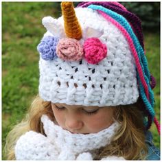 CROCHET PATTERN Unicorn Ponytail hat Set | Etsy Unicorn Ponytail, Crochet Unicorn Hat, Crochet Unicorn Pattern, Hat With Flowers, Unicorn Hat, Crochet Hat Free, Crochet Hats Free Pattern, Crochet Unicorn, Ponytail Hat