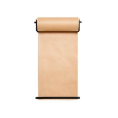 a roll of brown paper on a white background