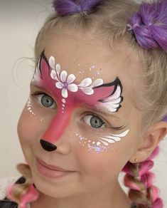 Eevee Face Paint, Kawaii Face Paint, Simple Kids Face Painting Ideas, Line Buster Face Paint, Fast Face Painting Designs, Easy Face Painting Designs Simple, Easy Animal Face Paint, Quick Face Painting Ideas For Kids