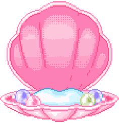 an image of a pink shell with beads on it