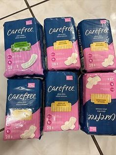 6 Carefree Ultra Thin Pads, Regular with Wings 8hr Odor Protection 28 Pads Each  | eBay Sanitary Napkin, Feminine Care, Sanitary Pads, Asian Food, Asian Recipes, Beauty Health, Health And Beauty, Personal Care, Things To Sell