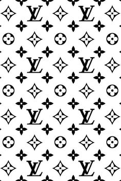 the louis vuitton pattern is shown in black and white on a white background