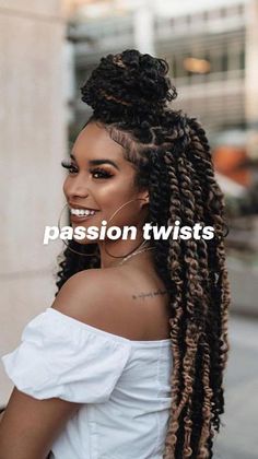 passion twist crochet hair  • 30% discount for new year  • fashion hairstyle for young women, girls  • natural looking, can be restyled  • DM if interested Spring Twists, Quick Weave Hairstyles, Protective Style, Locs Hairstyles